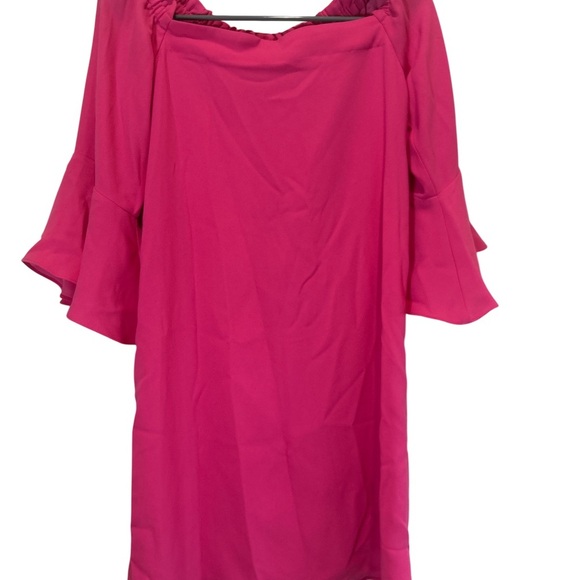 NWT Trina Turk Off-Shoulder Pink Bell Sleeve Dress XS - Picture 4 of 6